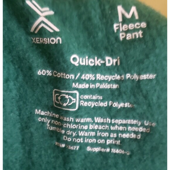 XERSION NWT MEN'S Medium EVERGREEN CLASSIC FLEECE OPEN BOTTOM QUICKDRI PANTS - Picture 6 of 10